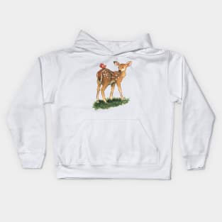 Deer with Butterfly Watercolour Design Kids Hoodie